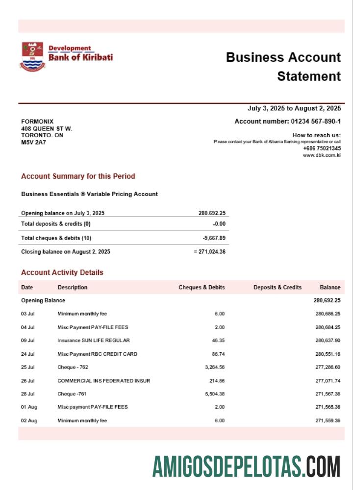 Baixável Development Bank Of Kiribati Firm modelo de extrato de conta Word e PDF (1)
